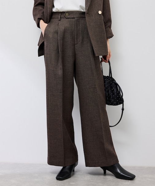 スリートーンツイードワイドパンツ/セットアップ対応