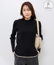 ワイドリブハイネックプルオーバー/イージーケア