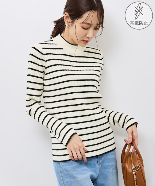 ワイドリブハイネックプルオーバー/イージーケア