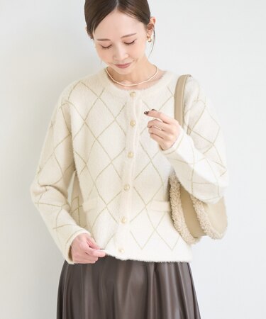 ラメフェザーカーディガン