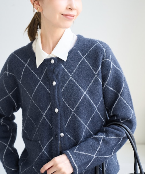 ラメフェザーカーディガン