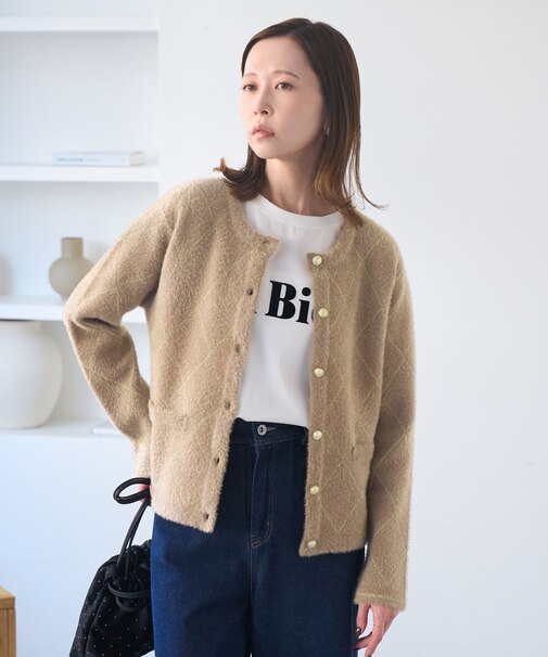 ラメフェザーカーディガン