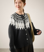 ノルディック柄カーディガン