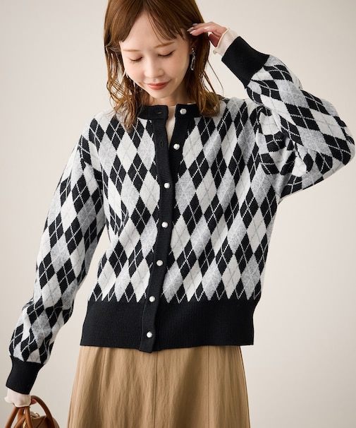 アーガイル柄アソートカーディガン