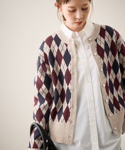 アーガイル柄アソートカーディガン