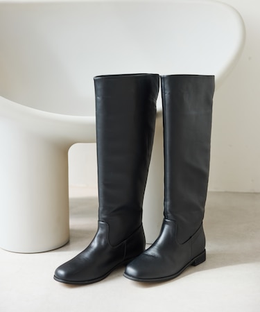 バックスリットロングブーツ