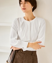 【WEB限定】配色ボウタイ風ブラウス