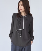 【WEB限定】配色ボウタイ風ブラウス