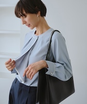【WEB限定】配色ボウタイ風ブラウス