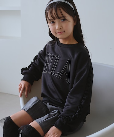 【KIDS/キッズ】【FILA/フィラ別注】袖フリル裏毛プルオーバー