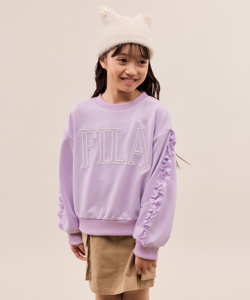 【KIDS/キッズ】【FILA/フィラ別注】袖フリル裏毛プルオーバー