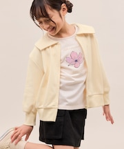 【KIDS/キッズ】ビックカラー裏毛ジップカーディガン