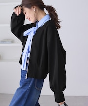 W-ZIPドルマンカットカーディガン