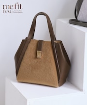 me fit BAG ホースヘア調コンビスクエアフォルムバッグ/2WAY