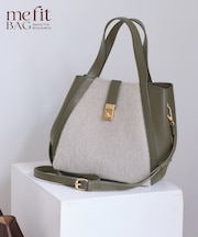 me fit BAG ホースヘア調コンビスクエアフォルムバッグ/2WAY