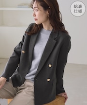 レディハンサムシリーズ ウールライク金ボタンジャケット(総裏地)/セットアップ対応