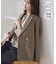 【WEB限定】レディハンサムシリーズ ウールライク金ボタンミドル丈ジャケット(総裏地)