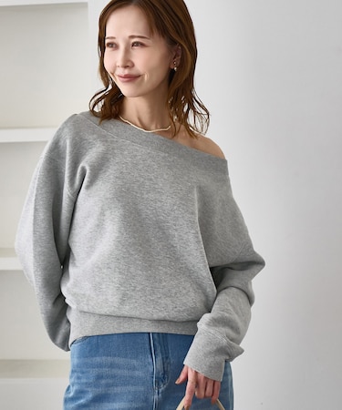 2WAYボートネックスウェット/リンクコーデ