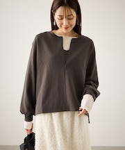 スキッパー裏毛プルオーバー