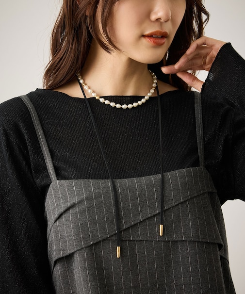 マルチWAYスエードコードパールネックレス