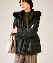 【GREEN DOWN/グリーンダウン】ファー付きダウンミドル丈コート/リンクコーデ