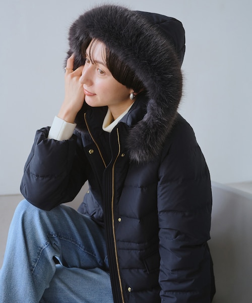 ロペピクニック（ROPE’ PICNIC）/【GREEN DOWN/グリーンダウン】ファー付きダウンミドル丈コート/リンクコーデ GREEN DOWN/グリーンダウン】ファー付きダウンミドル丈コート/リンク