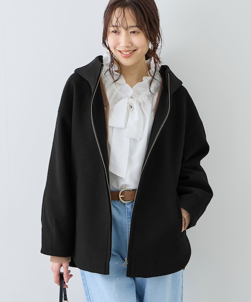 【新色追加】ジャージーメルトンシリーズ ジップアップフーデッドコート/無地・チェック/リンクコーデ