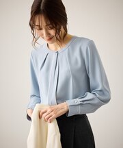 配色パイピングブラウス