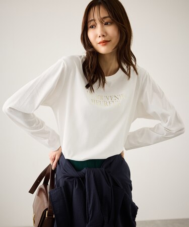 汗染み防止アソートロゴロングスリーブTシャツ/UVカット・接触冷感