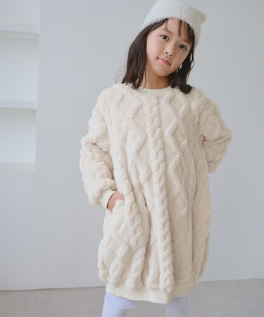 【KIDS/キッズ】ケーブルボアワンピース