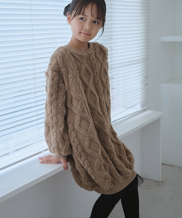 【KIDS/キッズ】ケーブルボアワンピース