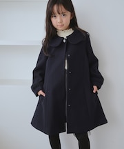 【KIDS/キッズ】ビジューボタン衿つきAラインコート/リンクコーデ