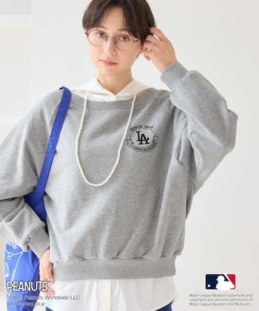 【PEANUTS×MLB COLLECTION by ROPE' PICNIC】オフショルスウェット