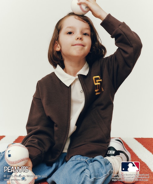 【PEANUTS×MLB COLLECTION by ROPE' PICNIC】スウェットブルゾン