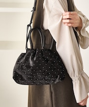 2WAYハンドル シャイニーベロアパースバッグ