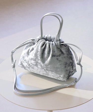 2WAYハンドル シャイニーベロアパースバッグ