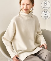 【WEB限定】サイドスリットニットプルオーバー/イージーケア