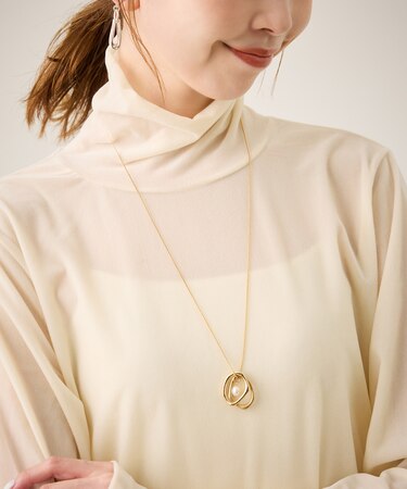 コンビメタル×パールトップペンダント