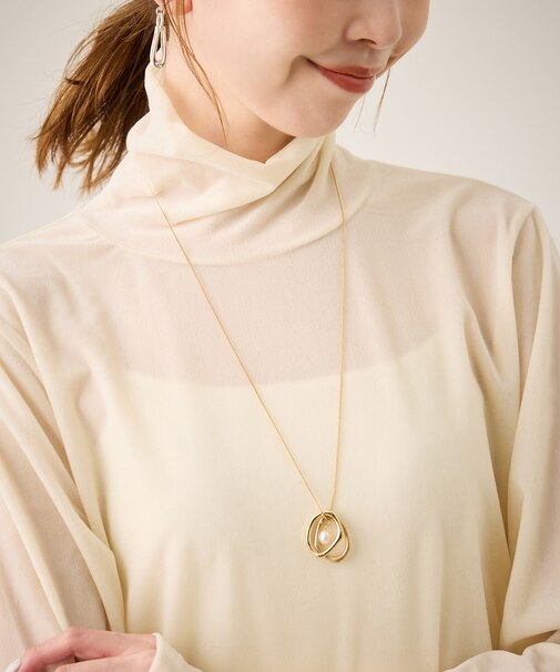 コンビメタル×パールトップペンダント