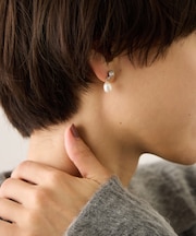 淡水パール×ガラスピアス
