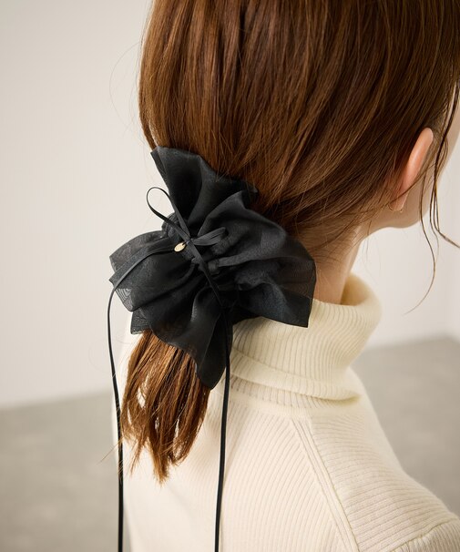 オーガンジーギャザーシュシュ