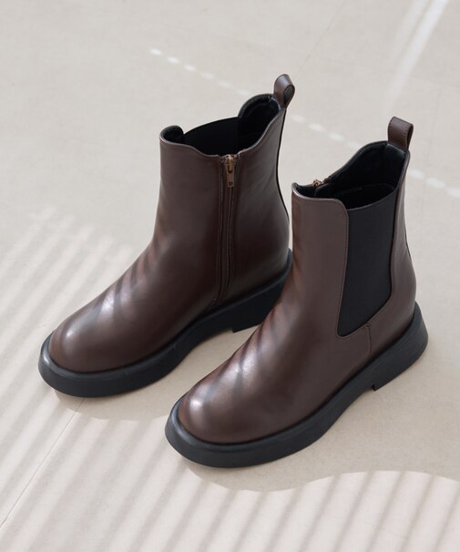 ジップアップサイドゴアショートブーツ