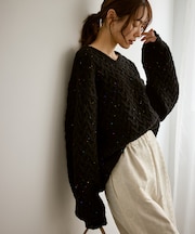 ミニフラワースパンコールニット