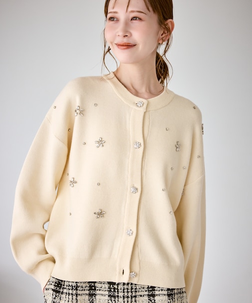 ビジューニットカーディガン