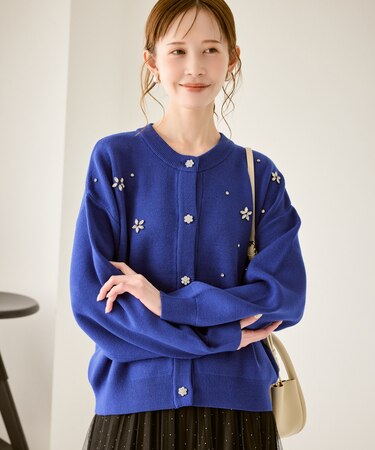 ビジューニットカーディガン