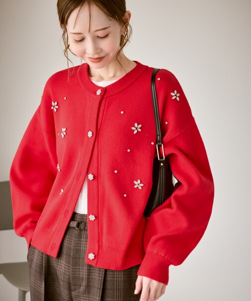 ビジューニットカーディガン