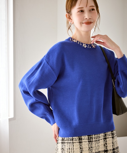 ビジューニットプルオーバー