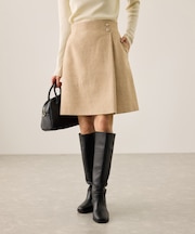 ラメカルゼラップ風金ボタンミニスカート