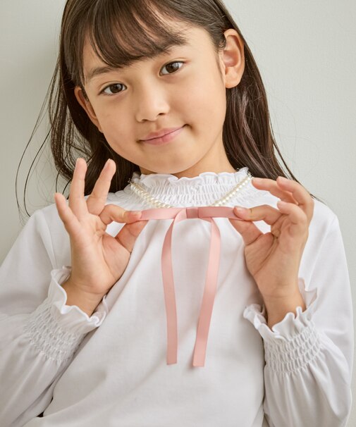 【KIDS/キッズ】パールリボンネックレス