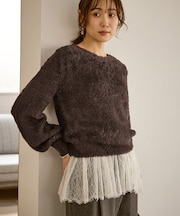 ショートフェザーニットプルオーバー